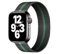 Hulnulnu Watch Strap, 42mm Width Quick Release Milanese Replacement Watch Band, Perfect Smartwatch Straps Gift for Women Men Birthday Valentine's Day (Black Green)