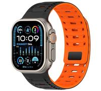 Hulnulnu Watch Strap, 49mm Quick Release Silicone Replacement Watch Band, Perfect Smartwatch Straps Gift for Women Men Birthday Valentine's Day (Black Orange)