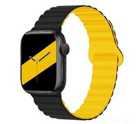Hulnulnu Watch Strap, 49mm Width Quick Release Silicone Replacement Watch Band, Ideal Smartwatch Straps Gift for Women Men Birthday Valentine's Day (Black Yellow)
