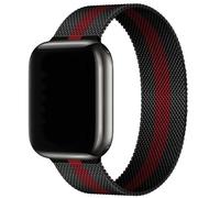 Hulnulnu Watch Strap, Quick Release Milanese Replacement Watch Band, Ideal Smartwatch Straps Gift for Women Men Birthday Valentine's Day - Width 40mm (Black Red)