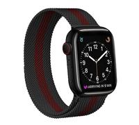 Hulnulnu Watch Strap, Quick Release Milanese Replacement Watch Band, Perfect Smartwatch Straps Christmas Gift for Women Men Birthday Valentine's Day - 38mm (Black Red)