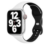 Hulnulnu Watch Strap, Quick Release Silicone Replacement Watch Band, Perfect Smartwatch Straps Gift for Women Men Birthday Valentine's Day - 40mm (White Black)