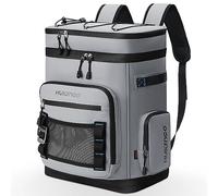 Hulongo Large Waterproof Insulated Cooler Backpack for Men & Women, Leak Proof Cooler Backpack for Camping, Beach, Fishing, Picnic, Travel, Outdoor, 30L, 48Cans, Grey