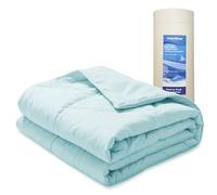 Huloo Sleep Cooling Comforter Full/Queen Size (90"x90") with Dual-Sided Fabric, Cooling Blanket for Hot Sleepers, Lightweight & Breathable to Beat Night Sweats in All Season (Light Blue)