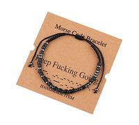 Hulorest Morse Code Bracelets, Inspirational Secret Message Beaded Bracelet, Funny Friendship Jewelry Gift for Birthday, Adjustable String Bracelets for Best Friends Girls Women Men Couples Daughter