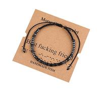 Hulorest Morse Code Bracelets, Inspirational Secret Message Beaded Bracelet, Funny Friendship Jewelry Gift for Birthday, Adjustable String Bracelets for Best Friends Girls Women Men Couples Daughter