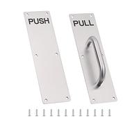 Hulorest Stainless Steel Pull Push Door Handles, Heavy Duty Sliding Door Handles with Back Plate, Gate Handle with Screws, Cabinet Shed Barn Cupboard Toilet Garage Door Handle Hardware