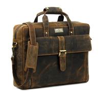 HULSH Genuine Leather briefcases for men 17 inches computer bag for mens | Laptop bag, Work bag, Business and Office Bag, Dark Brown, Laptop Briefcase Computer Messenger Satchel Work Bag
