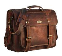 HULSH Leather Laptop Bags for Men Full Grain Leather Messenger Bag Leather Briefcase Computer Satchel Crossbody Shoulder Bag (Large)