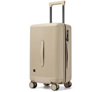 Hulsin 20 Inch Carry on Luggage, Hardside Lightweight Spinner Suitcase with TSA Lock, 22x14x9 Airline Approved Hard Shell Travel Carry-on Rolling Suitcase with Wheels, Light Gold, 20 inch, Hardside