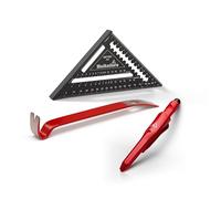 Hultafors 650340 Deep Hole Marker with Small Crowbar and 180 mm Rafter Square I Marking Tool Set