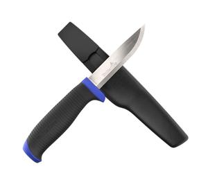 Hultafors Craftsman's knife RFR GH I All-purpose knife with non-slip Santoprene® handle and German high-grade stainless steel blade I Including holster and holder for working trousers I 380260