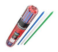 Deep Hole Marker Refill Set Blue, Green & White 10 Pieces I Hultafors I in a Practical Dispenser with Clip Holder I 2.8mm Universal Refills for Carpenter's Pencil I for a Variety of Surfaces I 650140