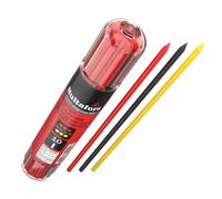 Hultafors Deep Hole Marker Refill Set Grey, Red & Yellow 10 pieces I In a practical dispenser with clip holder I 2.8 mm universal refills for carpenter's pencils I For various surfaces I 650120