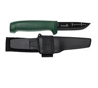 Hultafors | Outdoor Knife OK1 | Japanese Steel Blade | 93mm Blade Length | Scandi-ground blade features a fire-starting spine, while the sheath includes a belt loop and fire starter pocket.