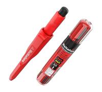 Hultafors Professional deep hole marker set incl. 10 refills (red, yellow & graphite) & sharpener I I Dry marker & dispenser with non-slip clip I Carpenter's pencil for a variety of surfaces I 650230