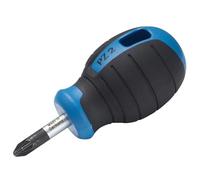 Hultafors Stubby Pozidriv Screwdriver PZ2 x 25mm with Hardened Steel and Durable PPC Plastic Handle