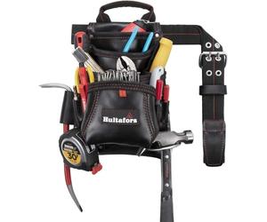 Hultafors Work Gear HT5433 Carpenter's Heavy-Duty Leather Nail & Tool Bag, Double-Gusset Front Pockets