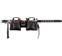 Hultafors Work Gear HT5472 Carpenter's Heavy-Duty Leather Work Apron, Durable Leather Tool Belt, Double-Gusset Front Pockets, Steel Hammer Loop, Swinging Hammer Holder, 13 Pockets