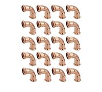 HULTHOR 15mm Press Fit Elbow - WRAS Approved Press Fit Plumbing Elbows for Water Systems - 90 Degree 15mm Copper Press Fit Elbows | Multi Pack Options (20)
