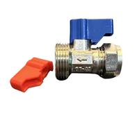 Hulthor 15mm Washing Machine Valve - WRAS Approved Straight Hot & Cold Isolation Tap for Washing Machines & Dishwashers, 15mm x 3/4" Hose Connector, Brass Plumbing Fittings, Pack of 1