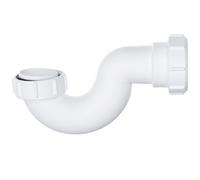 Hulthor Easy-Fit Bath Trap - 40mm Shallow Bath/Shower Waste P Trap, White for Baths & Showers, 1.1/2 Inch