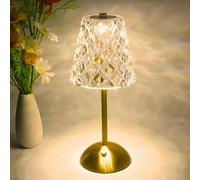 HULUBO Crystal Table Lamp Touch Light,Stepless Dimming Crystal LED Lamp with 3 Modes,Rechargeable LED Table Lamps for Bedroom,Read,Office,Home Bar (Style 6)