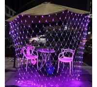 HULUBO Solar Net String Lights,Outdoor Solar Net Lights 3m x 2m 200LED Backyard Patio Net Light Balcony Fence Mesh Fairy Light String Outdoor Waterproof for Garden (Pink)
