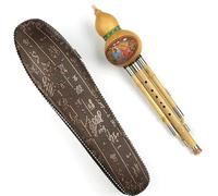 Hulusi Chinese Traditional Musical Instruments With Chinese Elements C/Bb Key Cucurbit Flute Hulusi Brown(Bb key)