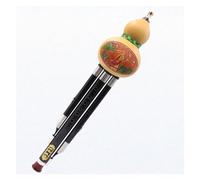 Hulusi Flute 3-tone Hulusi Flute Traditional ChineseWoodwind Instrument With Storage Box (Color : BK, Size : C key)
