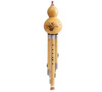 Hulusi Flute 7-hole Chinese National Cucurbit Flute Musical Instrument C Key/B Flat Gourd Flute With Case (Color : C key)