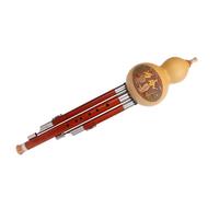 Hulusi Flute C Key/B Flat Cucurbit Flute Musical Instrument Mahogany Gourd Flute With Case For Beginners (Color : 02, Size : B flat)