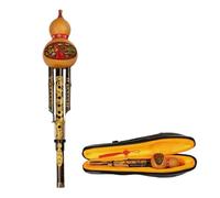 Hulusi Flute C Major Wind Chamber Reed Instrument Carved Gourd Three Thin Pipes
