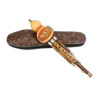 Hulusi Flute Chinese Hulusi B Flat/C Key Cucurbit Flute Woodwind Instrument With Storage Case (Color : C key)