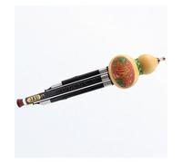 Hulusi Flute Chinese Traditional Instrument 3 Tone C-Key Hulusi Gourd Cucurbit Flute With Case For Music Lovers (Color : BK)