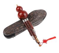 Hulusi Flute Handmade Chinese Bamboo Hulusi with Chinese Knot for Beginners Music Lovers, Woodwind Instrument(B flat)