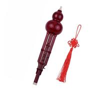 Hulusi Flute Instrument Chinese Handmade Hulusi Black Zhu Gourd Cucurbit Flute Ethnic Musical Instrument Key Of C With Case For Beginner(Red)