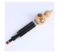 Hulusi Flute Natural Gourd Black Wood Gourd Flute Adult Beginner C Key/B Flat Hulusi Ethnic Musical Instrument (Color : C key)