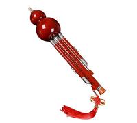 Hulusi Flute Red Sandalwood Three-note Hulusi Professional Performance Type C Key/B Flat Gourd Flute With Case (Color : C key)