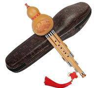 Hulusi Golden Zhu Three-tone Gourd Silk Anti-fall Beginner Double White Copper Professional Instrument(B tune)