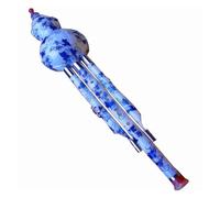 Hulusi Instrument 7 Fingering Holes Cucurbit Flute Hulusi Resin Hulusi C/Bb Key Blue And White Porcelain Hulusi (Color : Bb Key)