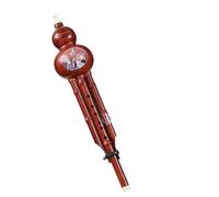 Hulusi Instrument Beginner Professional Performance Anti-fall Hulusi Mahogany Color hulusi instrument(C)