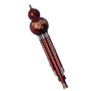 Hulusi Instrument Chinese Ethnic Hulusi Flute Mahogany/ebony B Flat/C Key Hulusi Musical Instrument (Color : RED, Size : B key)