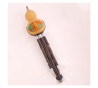 Hulusi Instrument Chinese National Wind Instrument Natural Gourd Three-note Hulusi Handmade C Key/B Flat/D Minor Hulusi Flute With Case (Color : C key)