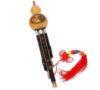 Hulusi Instrument Cucurbit Flute Beginner Students Three-note C Key/bB Key Cucurbit Flute Instrument With Case (Color : C key)