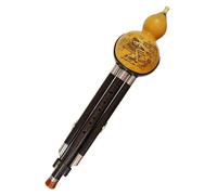 Hulusi Instrument Ebony Pipe Three Tone Professional Hulusi Flute Gourd Flute Crashproof Flute Hulusi Folk Instrument (Color : G key)