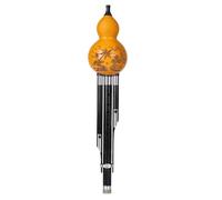 Hulusi Instrument Ebony Sound Tube Natural Gourd Hulusi Student Beginner C Key/B Flat Hulusi Gourd Flute With Case (Color : C key)