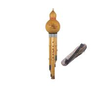 hulusi instrument Golden Bamboo Hulusi C/bB/D/F/G Key Three-tone Hulusi Flute Professional Performance Instrument (Color : G Tone)