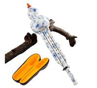 Hulusi Instrument Hulusi C Major And B Flat Suitable For Beginners And Professional Performers Made Of Rosewood And Ebony With Leather Box(Blue and White Porcelain in B-flat.)