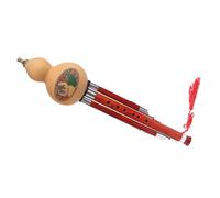 Hulusi Instrument Mahogany Three-tone Seven-hole Hulusi C Key/B Flat/D Key Beginner Performance Type Gourd Flute With Case (Color : C key)